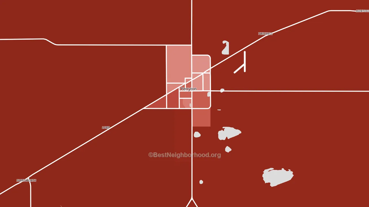 Ochiltree County, TX block-group political-lean map