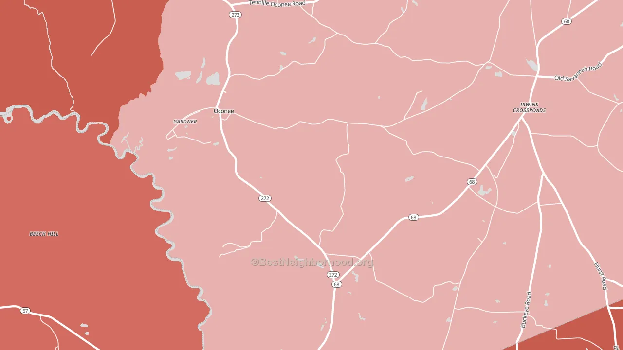 Oconee, GA block-group political-lean map