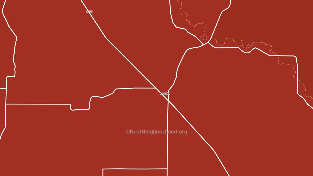 Oconto, NE block-group political-lean map