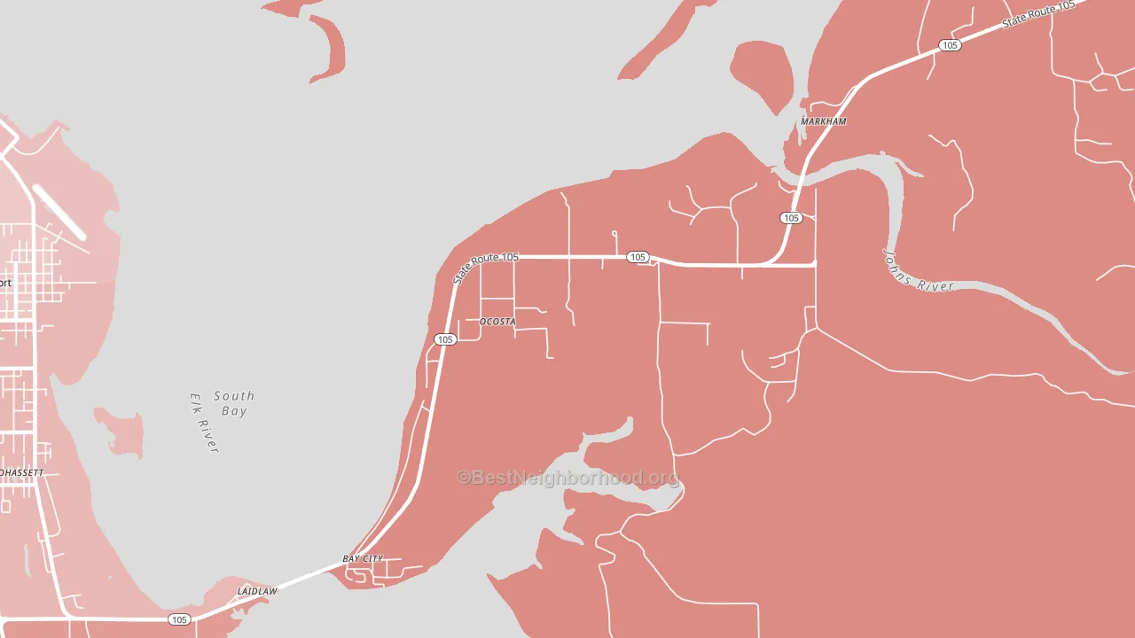 Ocosta, WA block-group political-lean map