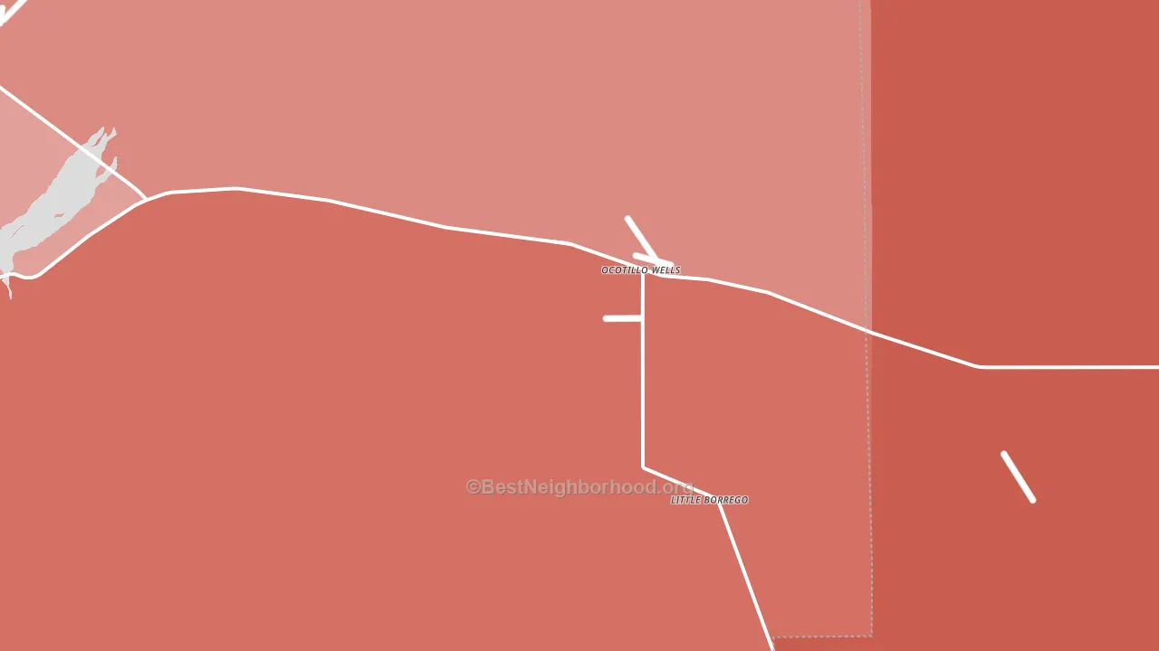 Ocotillo Wells, CA block-group political-lean map