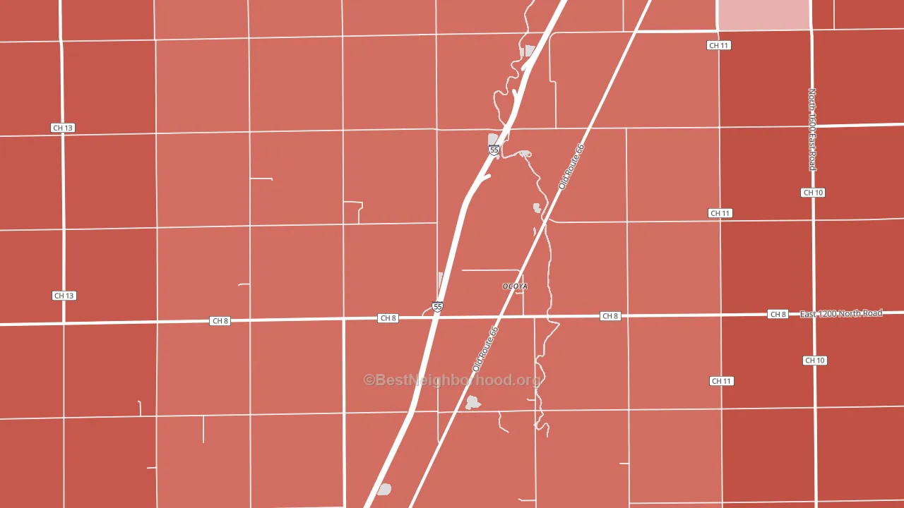 Ocoya, IL block-group political-lean map
