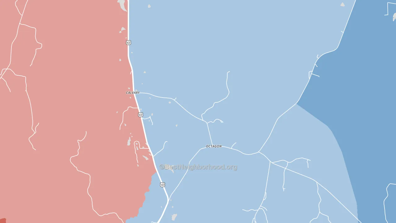 Octagon, AL block-group political-lean map