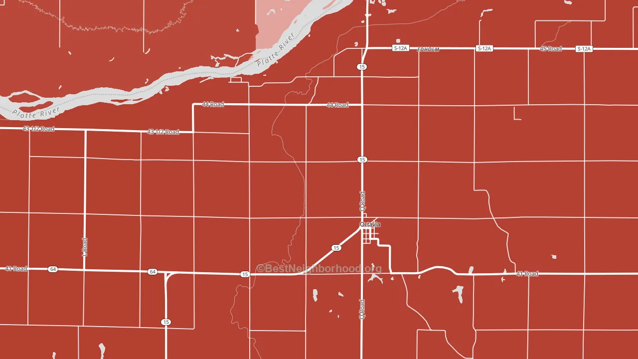 Octavia, NE block-group political-lean map