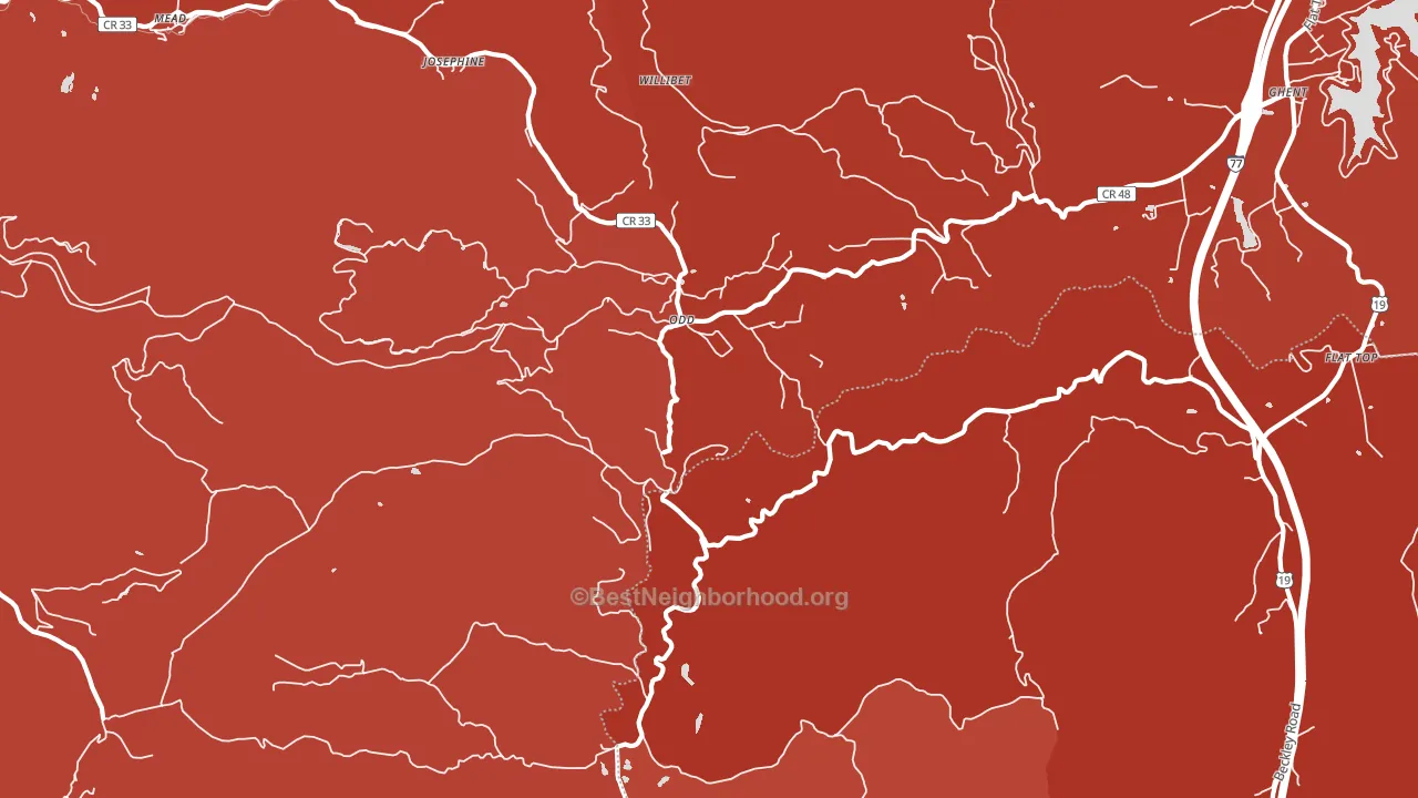 Odd, WV block-group political-lean map