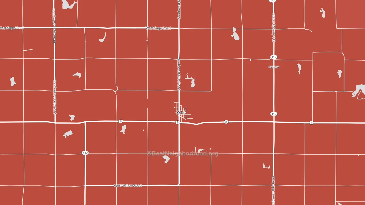 Odell, NE block-group political-lean map