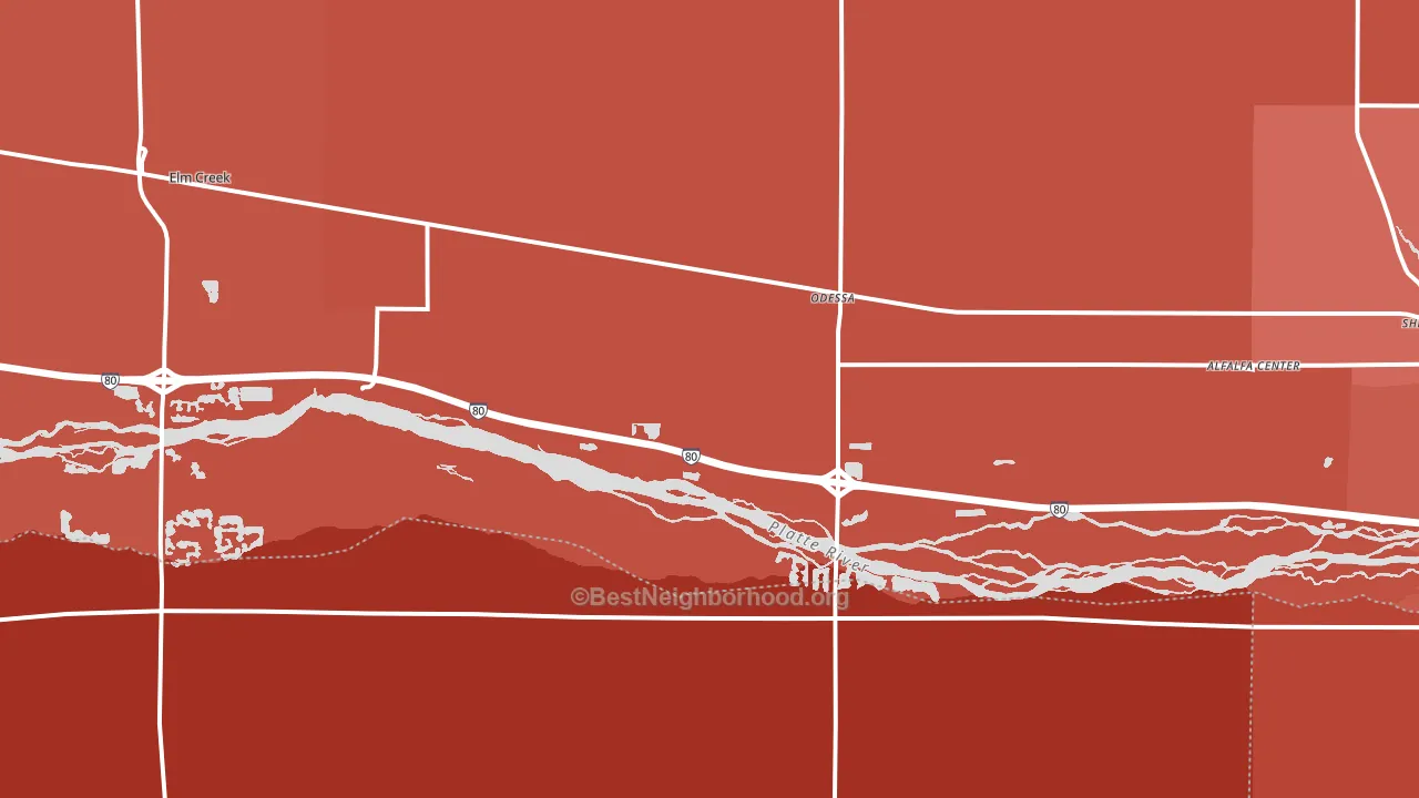 Odessa, NE block-group political-lean map