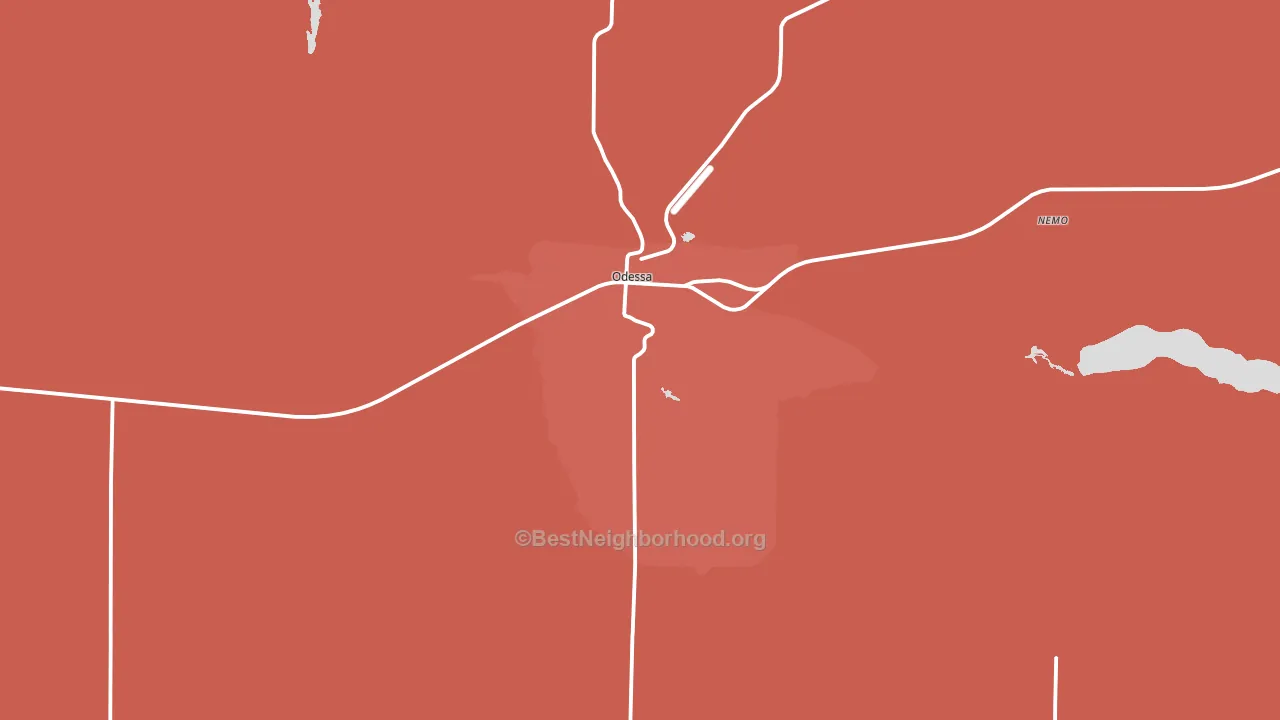 Odessa, WA block-group political-lean map
