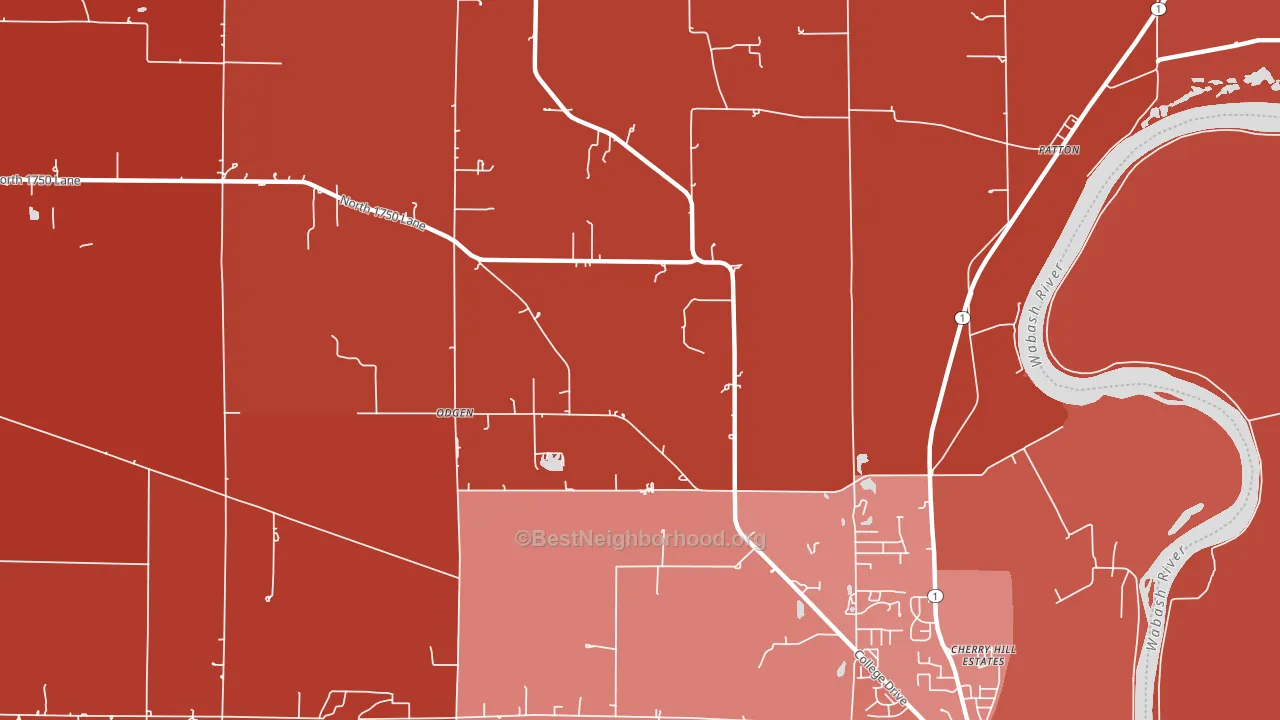 Odgen, IL block-group political-lean map