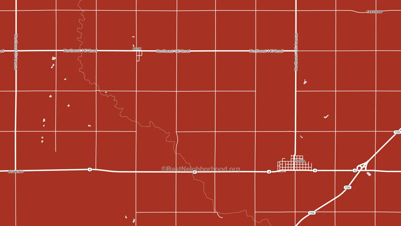 Odin, KS block-group political-lean map