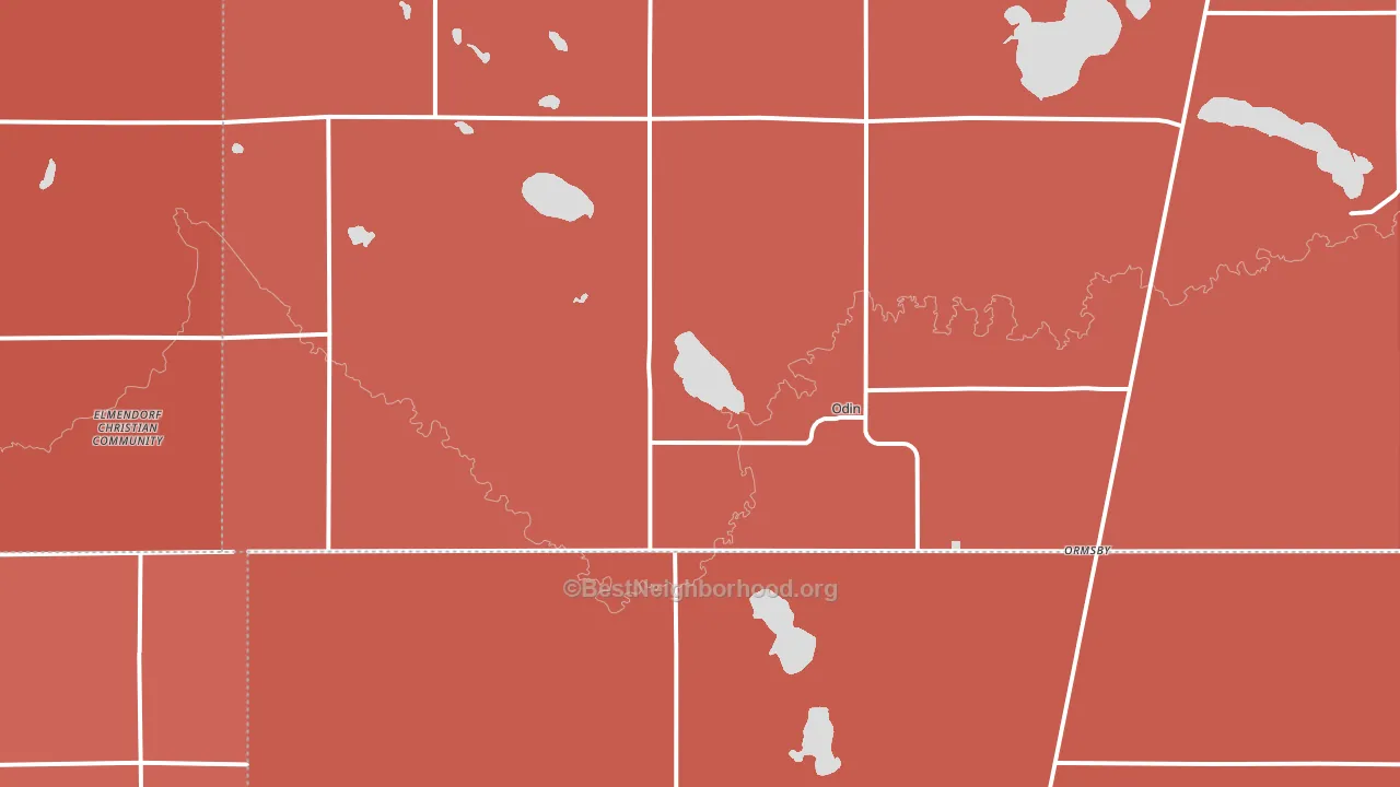 Odin, MN block-group political-lean map