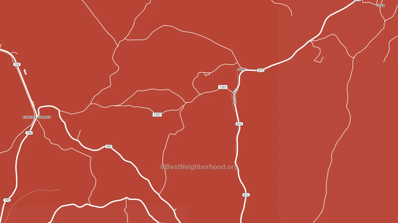 Odin, PA block-group political-lean map