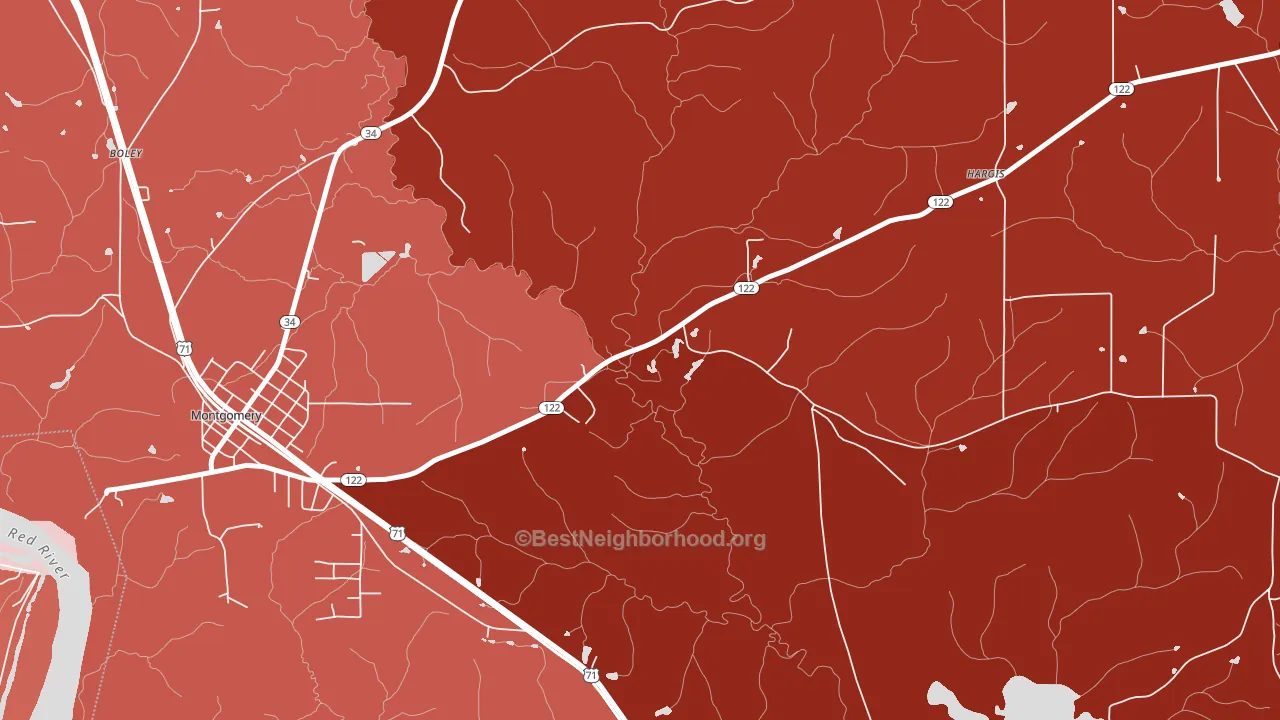 Odra, LA block-group political-lean map