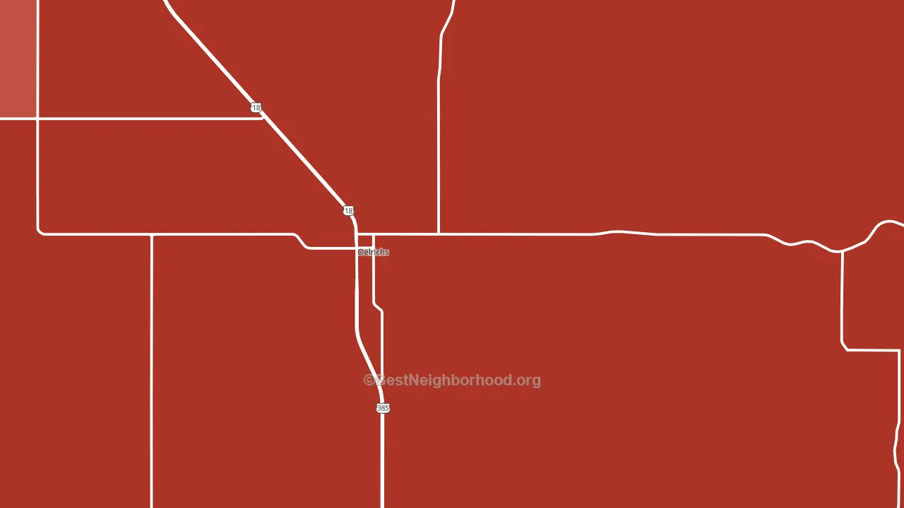 Oelrichs, SD block-group political-lean map