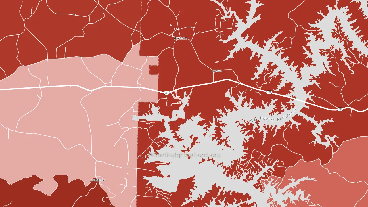 Ofelia, AL block-group political-lean map