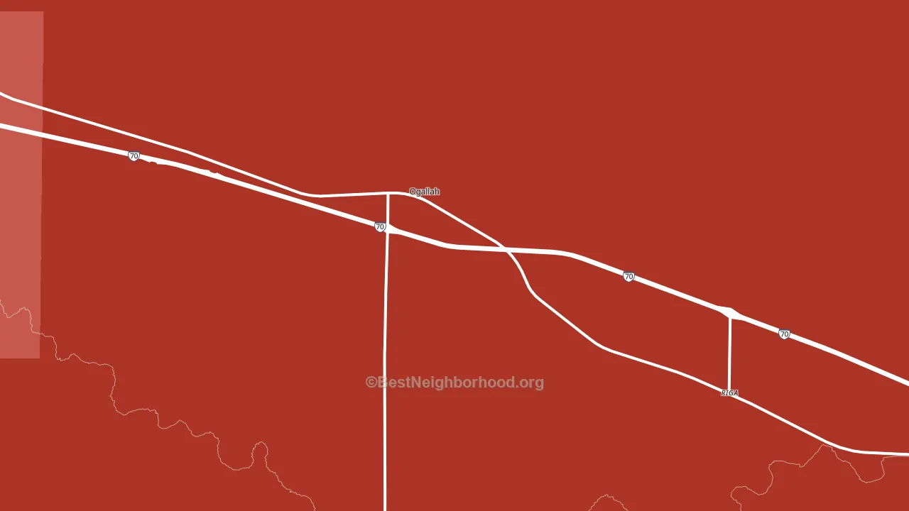 Ogallah, KS block-group political-lean map