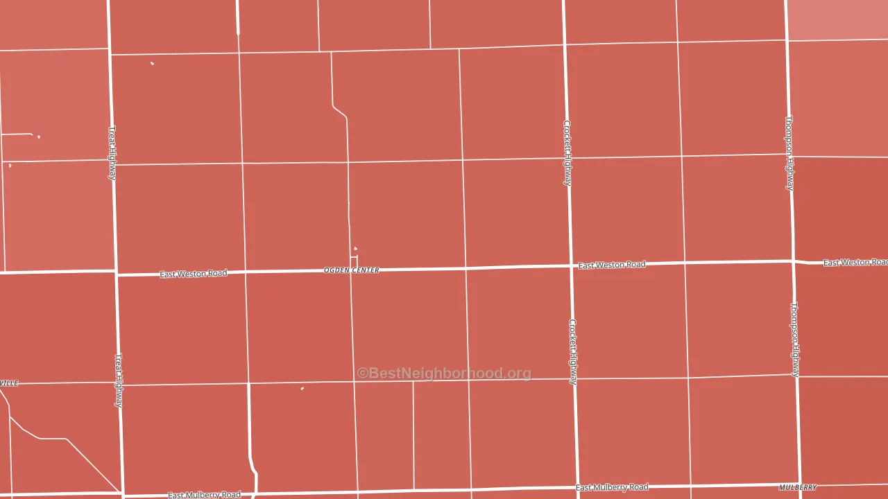 Ogden Center, MI block-group political-lean map