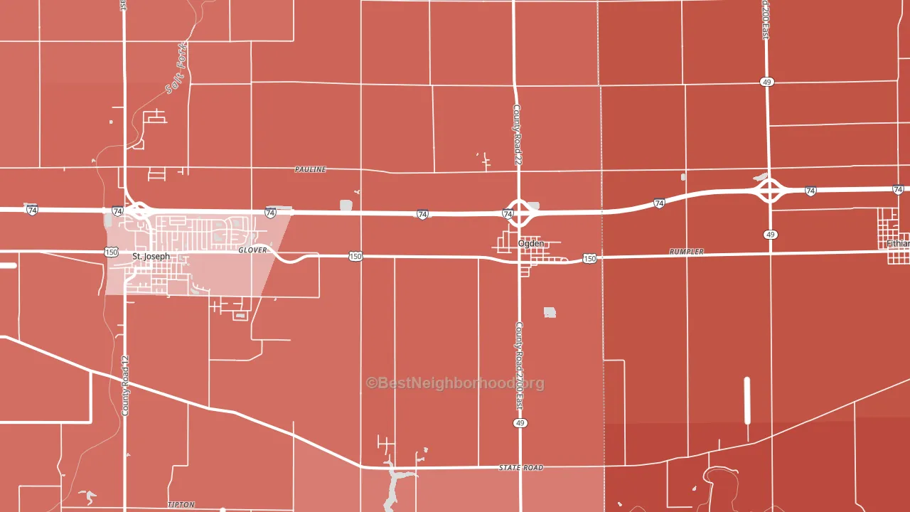 Ogden, IL block-group political-lean map