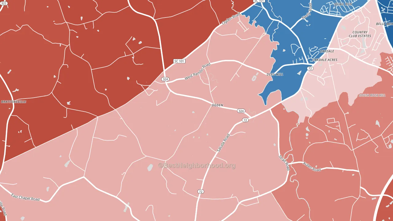 Ogden, SC block-group political-lean map