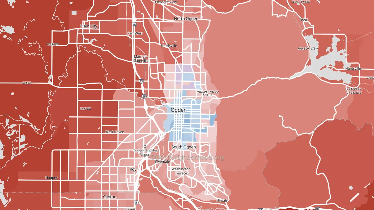 Ogden, UT block-group political-lean map