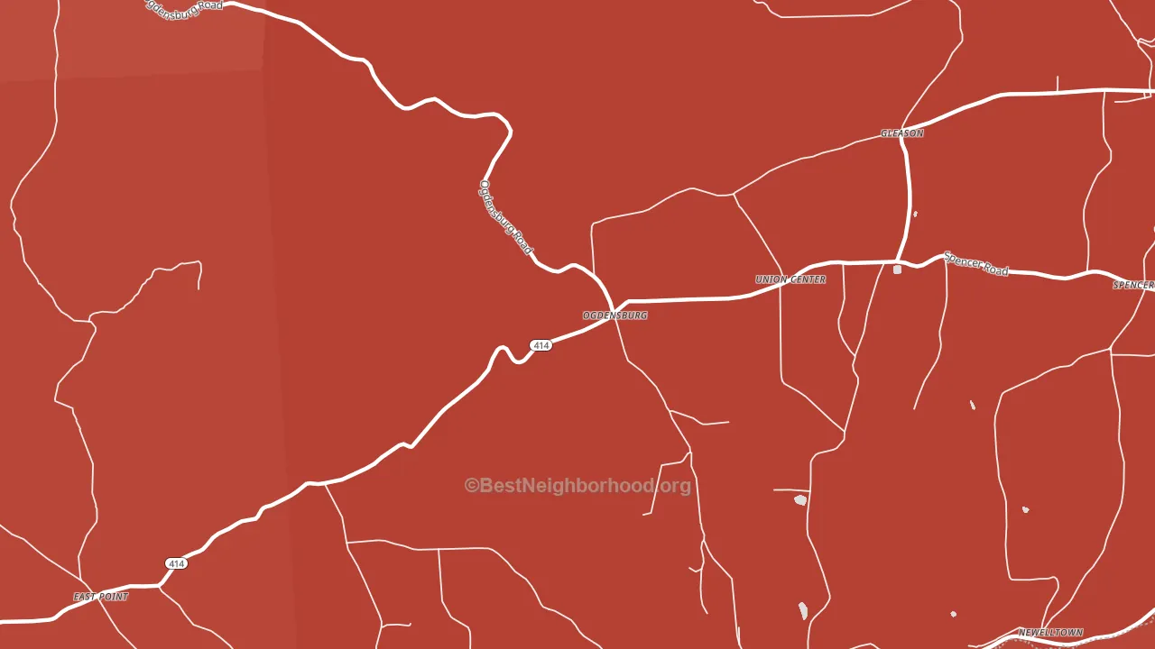 Ogdensburg, PA block-group political-lean map