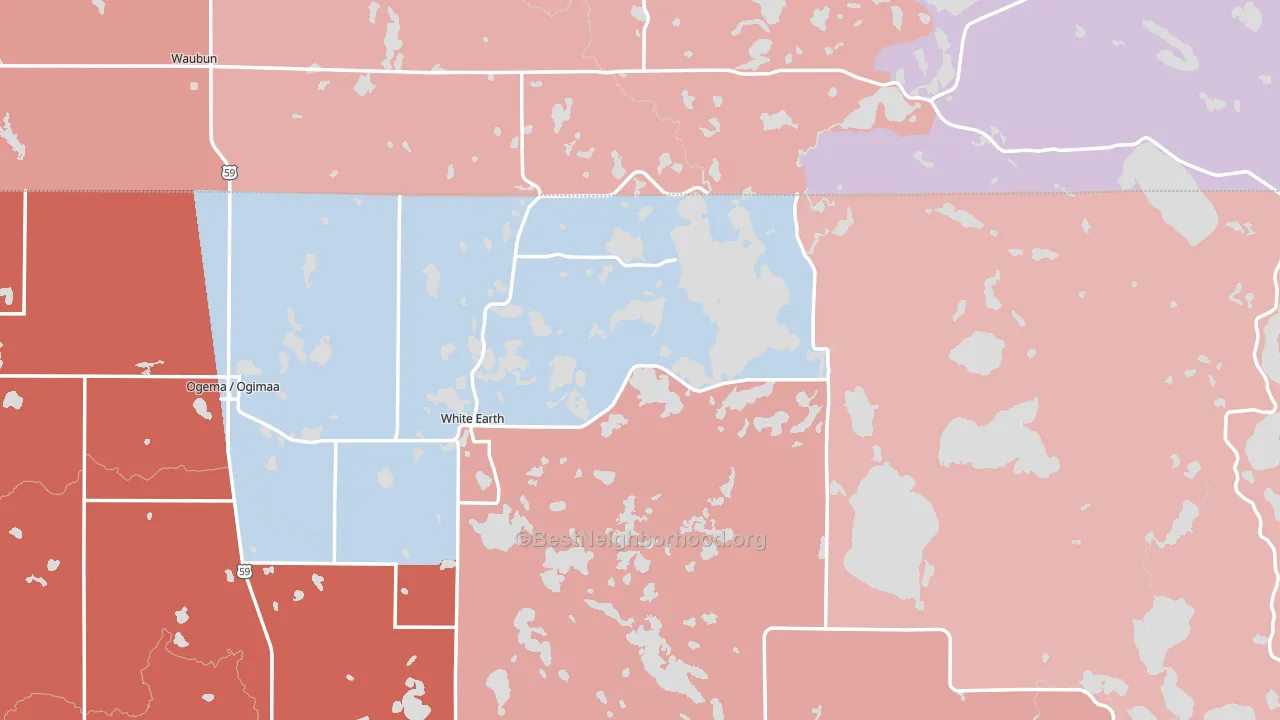 Ogema, MN block-group political-lean map