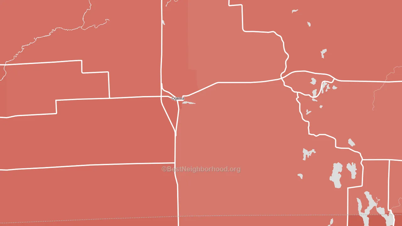Ogema, WI block-group political-lean map