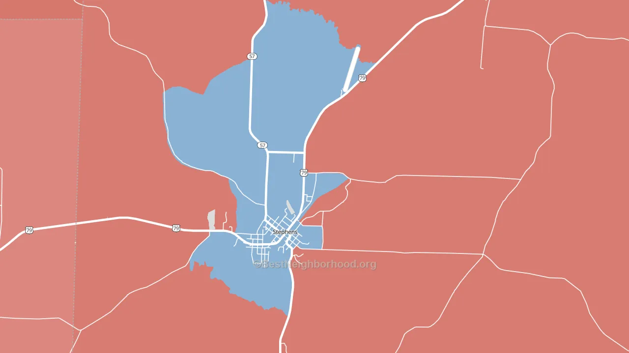 Ogemaw, AR block-group political-lean map