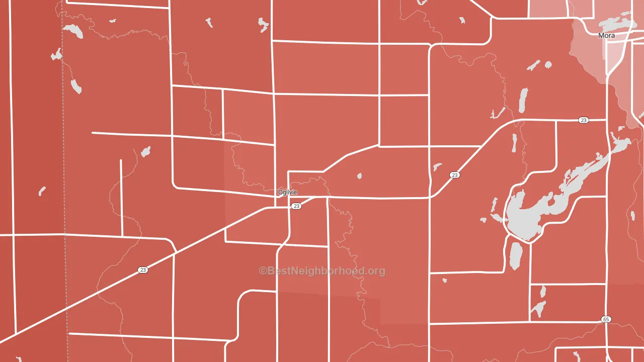 Ogilvie, MN block-group political-lean map