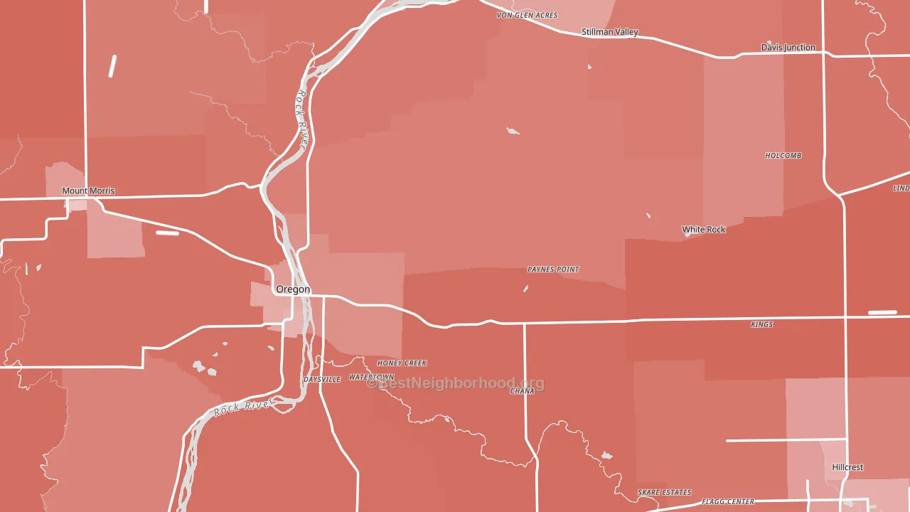 Ogle County, IL block-group political-lean map