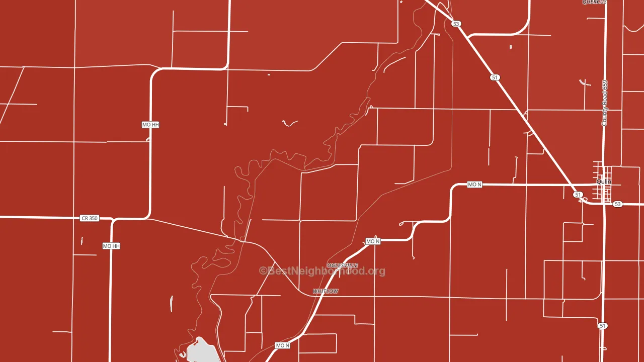 Oglesville, MO block-group political-lean map