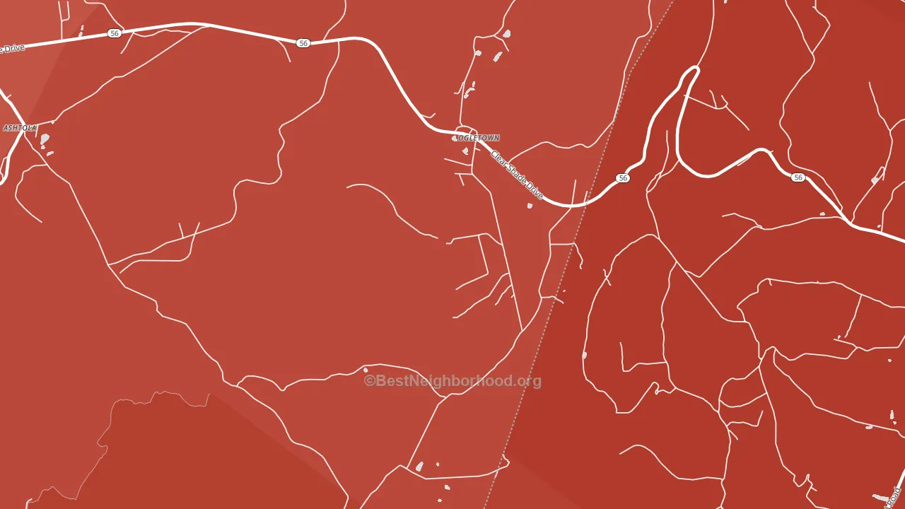 Ogletown, PA block-group political-lean map