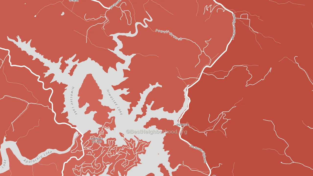Ogreeta, NC block-group political-lean map