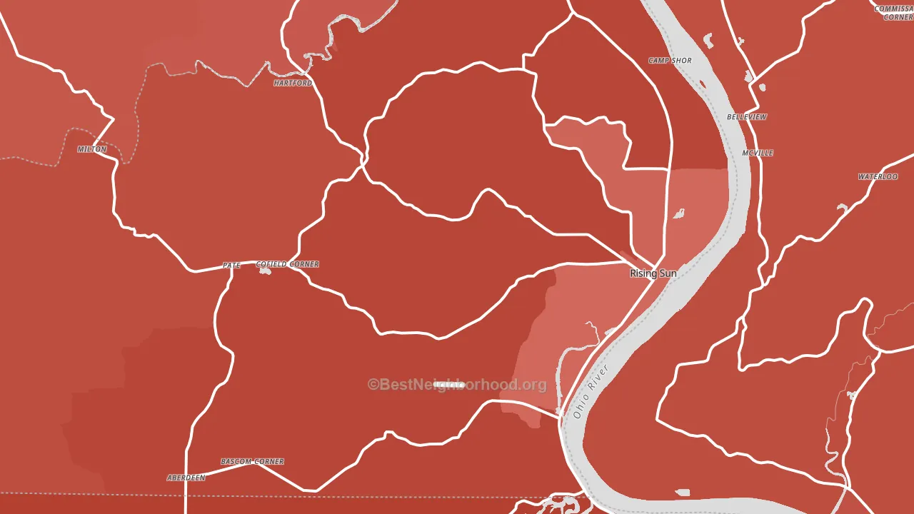 Ohio County, IN block-group political-lean map