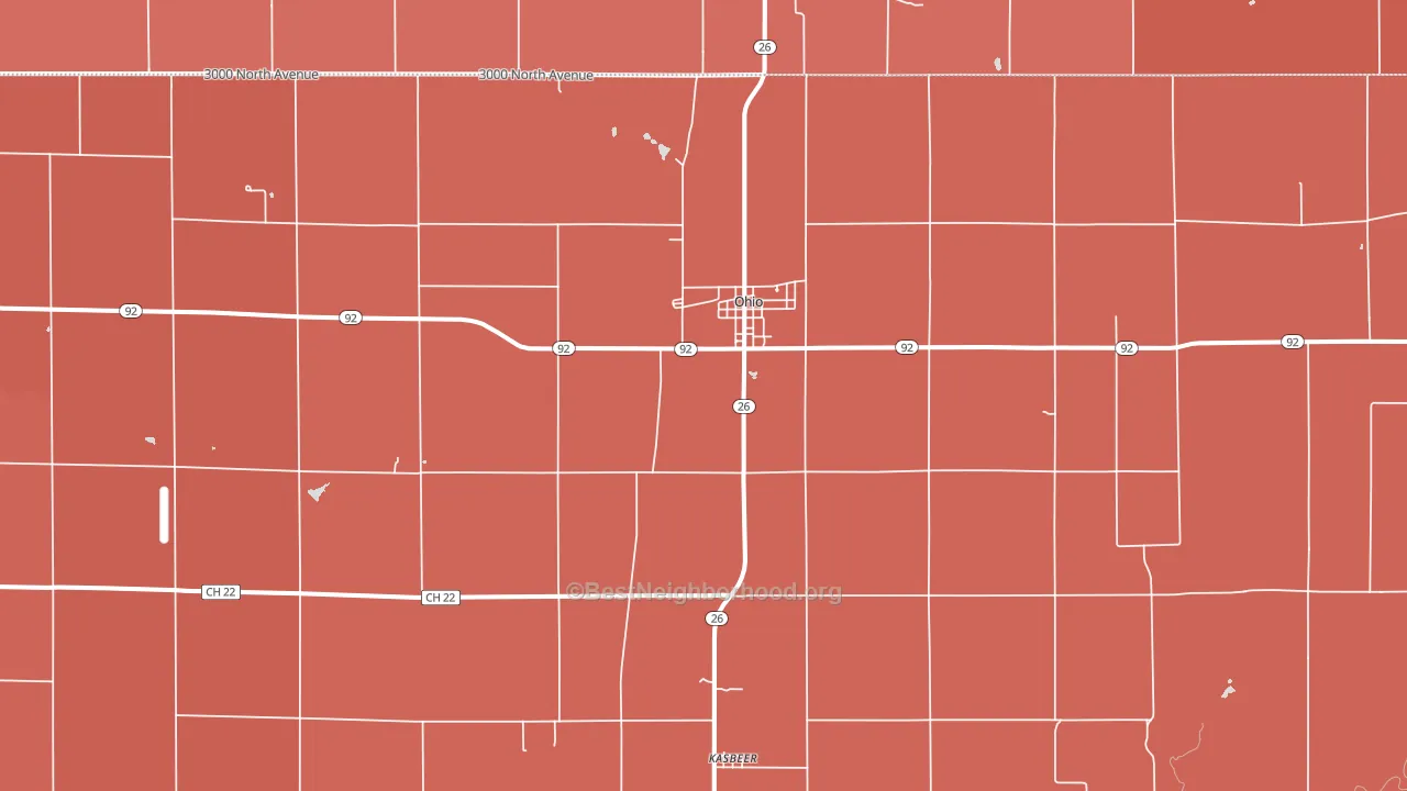 Ohio, IL block-group political-lean map