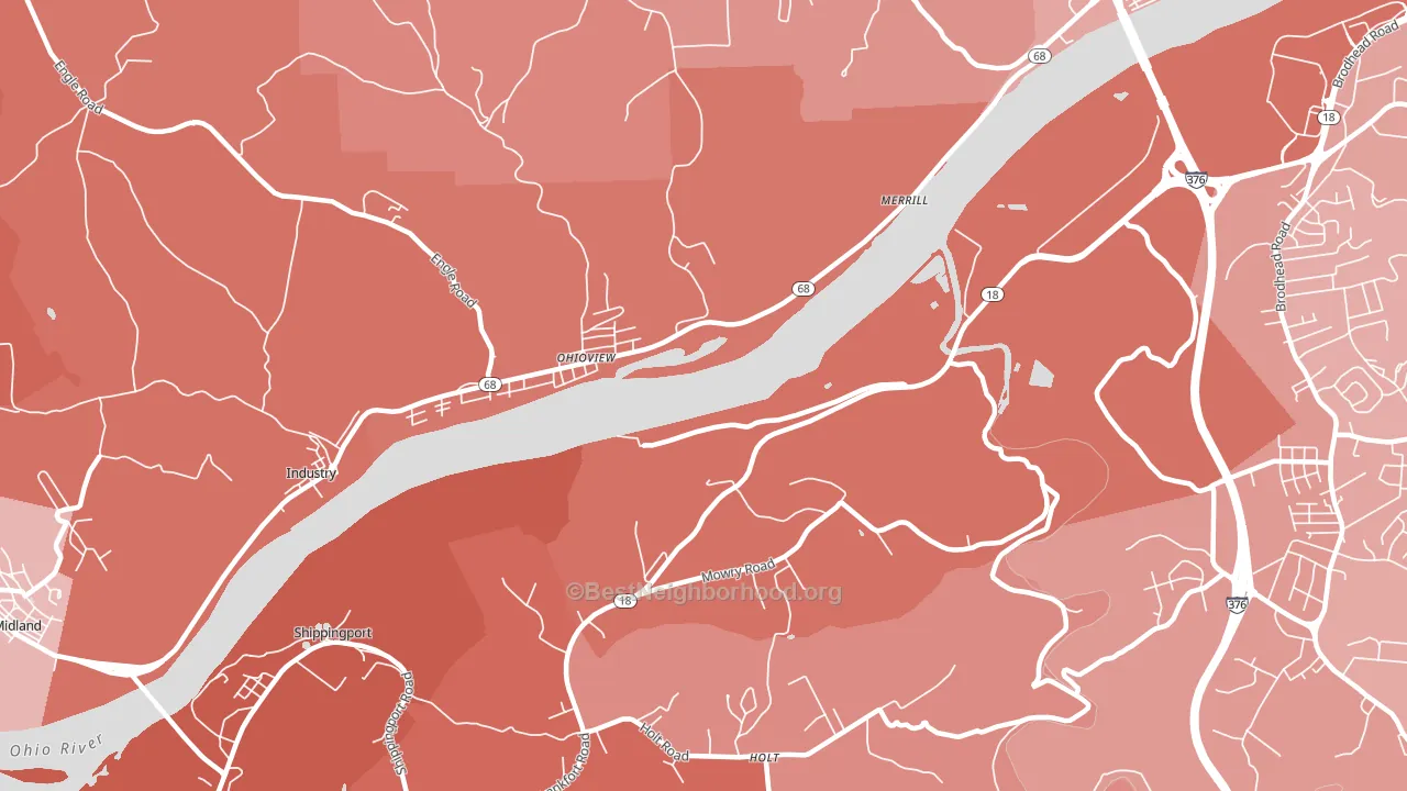 Ohioview, PA block-group political-lean map