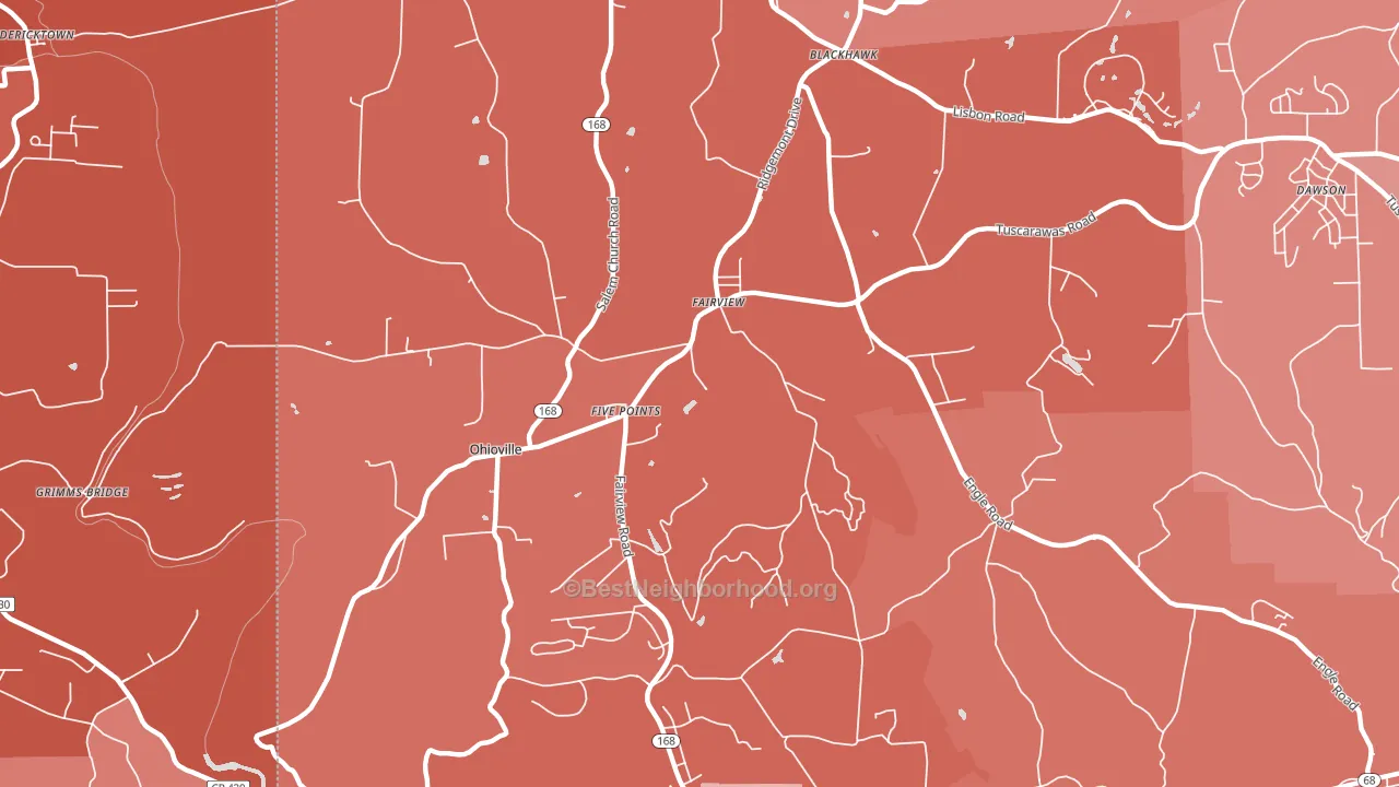 Ohioville, PA block-group political-lean map
