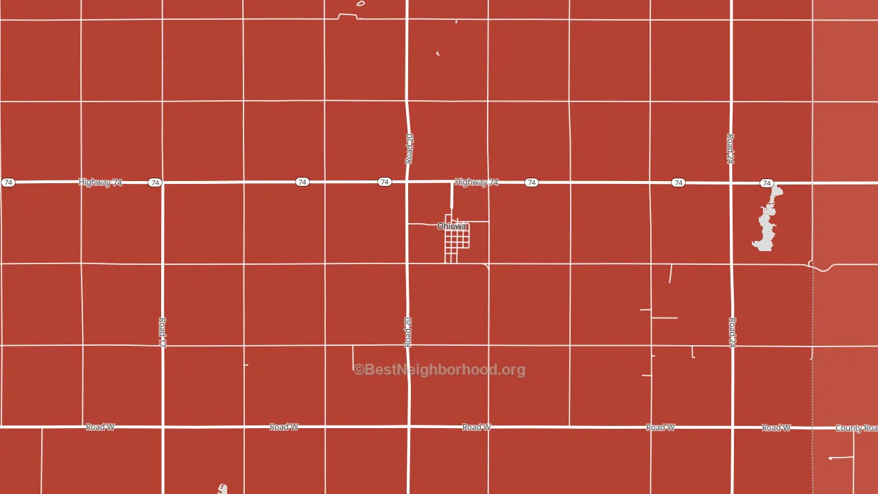 Ohiowa, NE block-group political-lean map