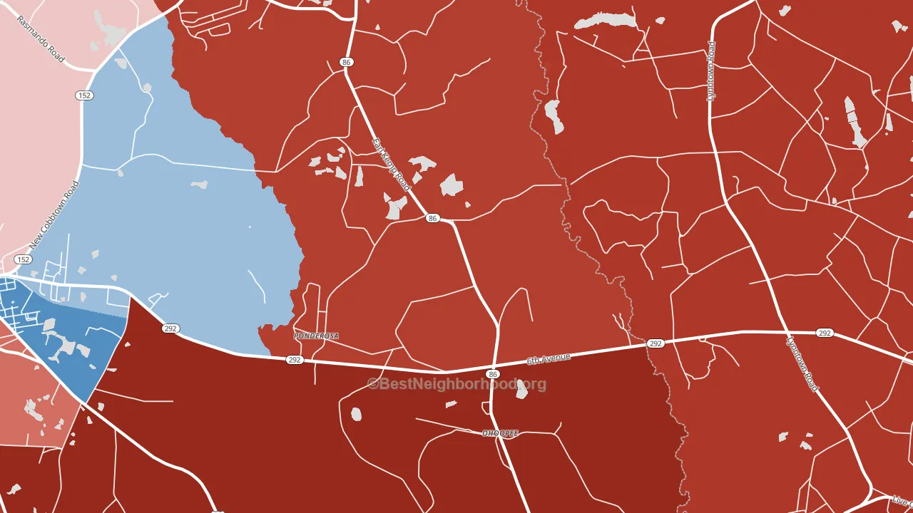 Ohoopee, GA block-group political-lean map