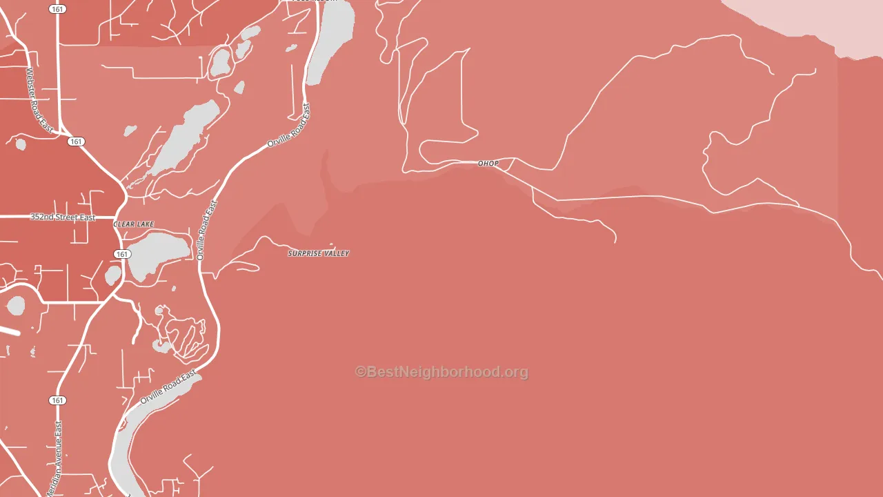 Ohop, WA block-group political-lean map