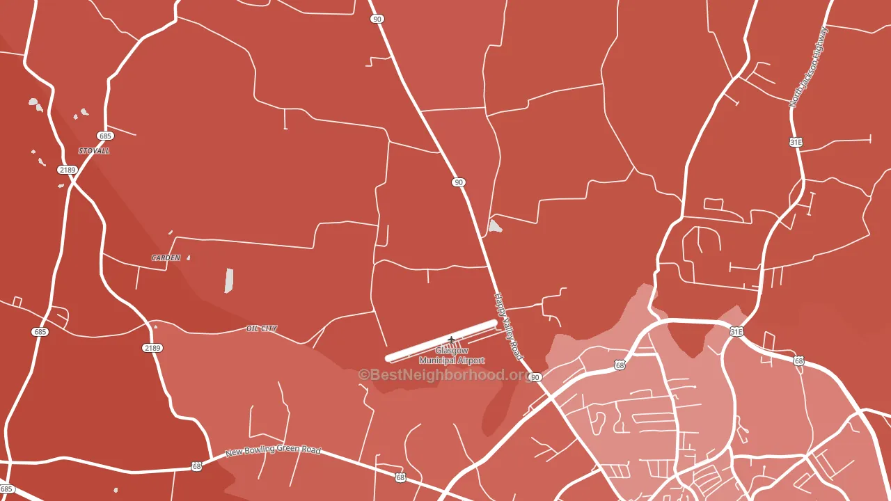 Oil City, KY block-group political-lean map