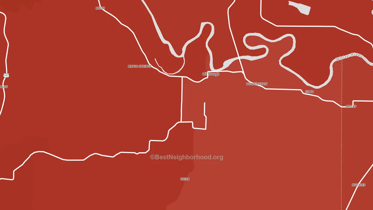 Oil Trough, AR block-group political-lean map