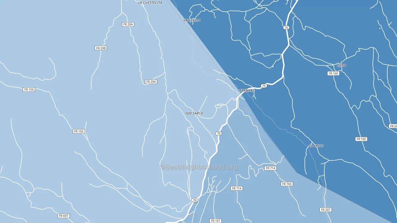 Ojo Sarco, NM block-group political-lean map