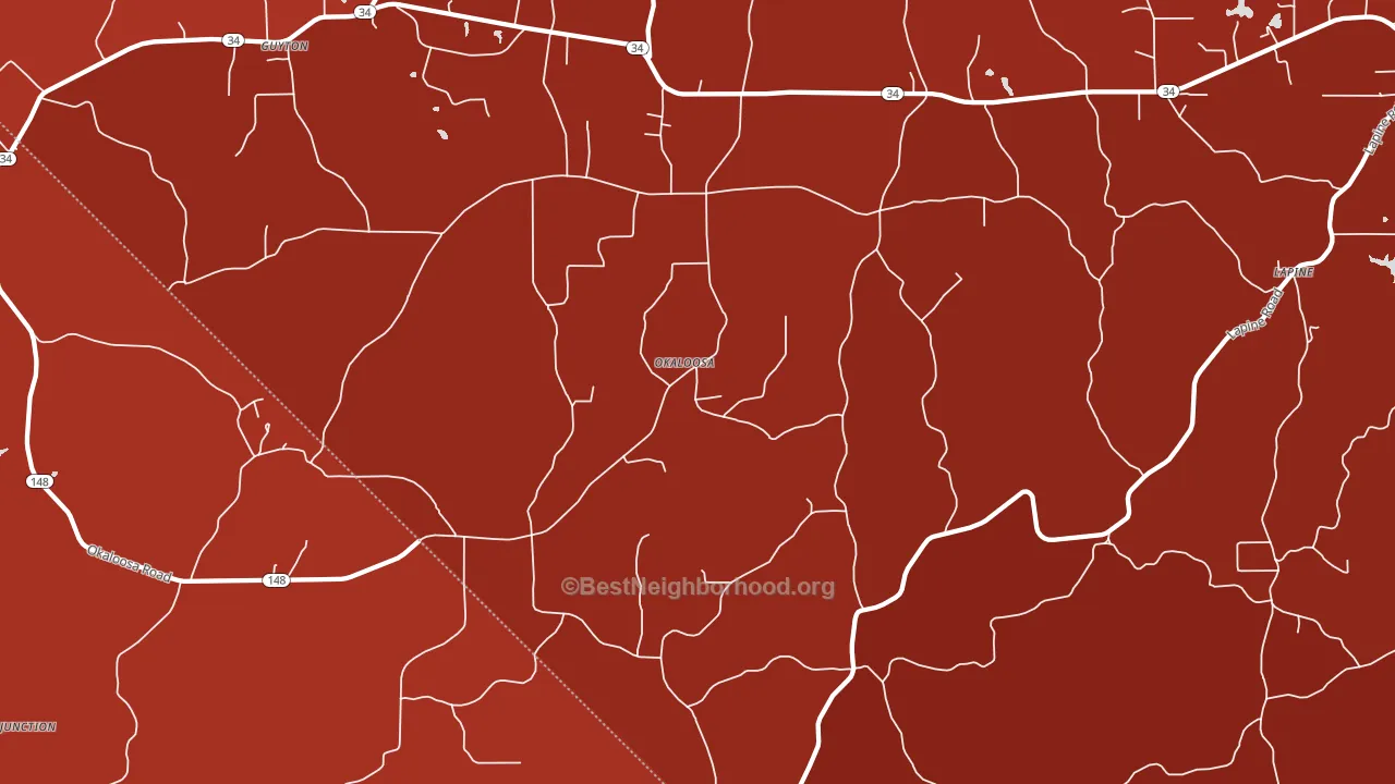 Okaloosa, LA block-group political-lean map