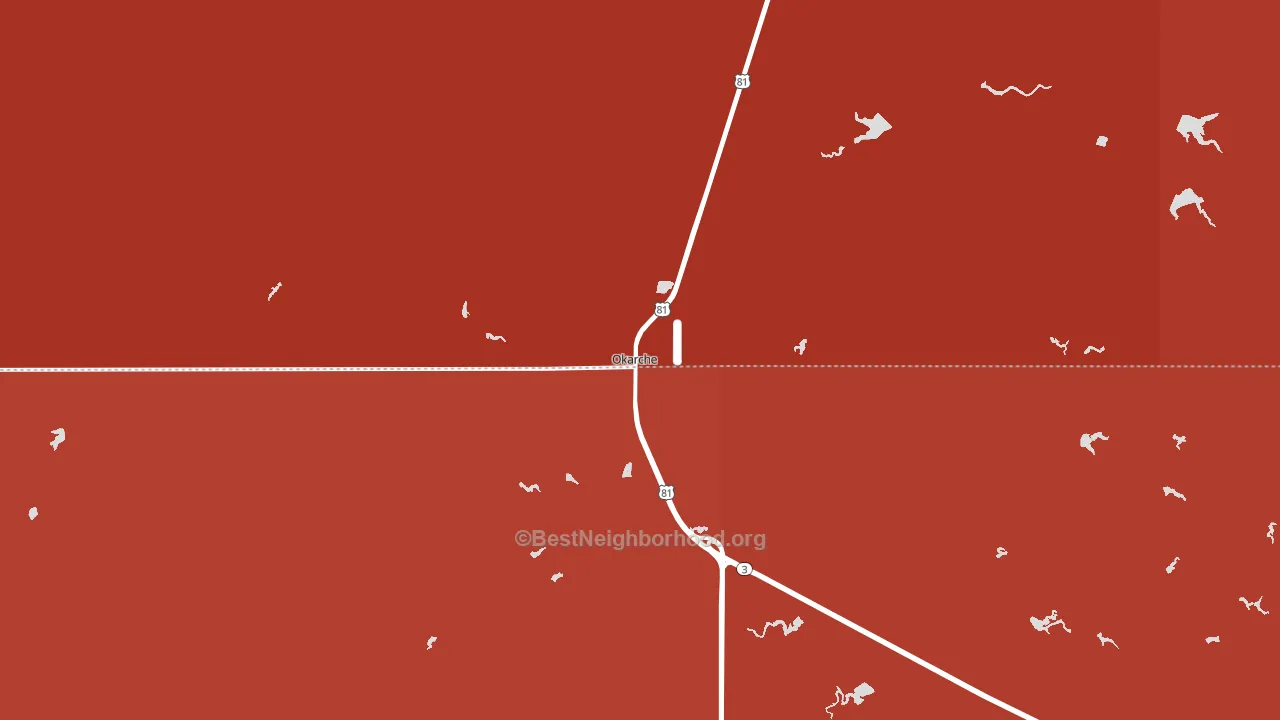 Okarche, OK block-group political-lean map