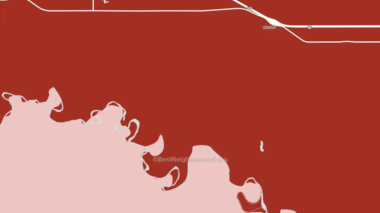 Okaton, SD block-group political-lean map