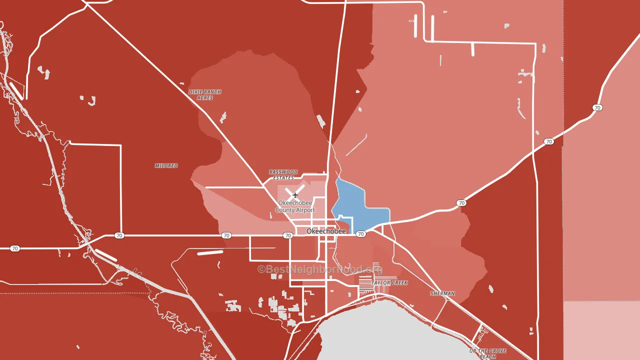 Okeechobee, FL block-group political-lean map