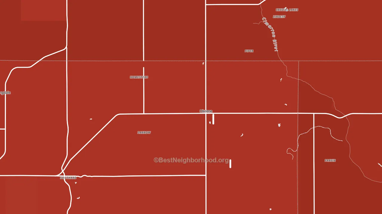 Okeene, OK block-group political-lean map