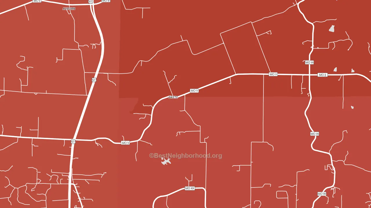 Okete, MO block-group political-lean map