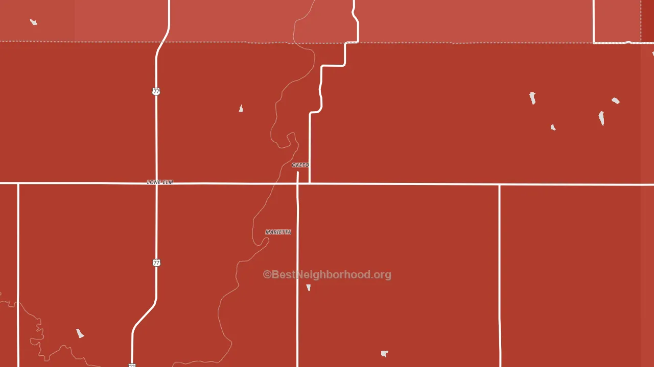 Oketo, KS block-group political-lean map